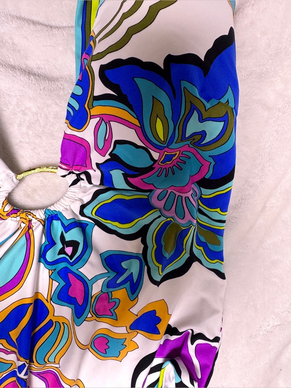 NWT Trina Turk Mandalay Floral Plunge One-Piece Swimsuit Luxury Statement Piece - Picture 12 of 12